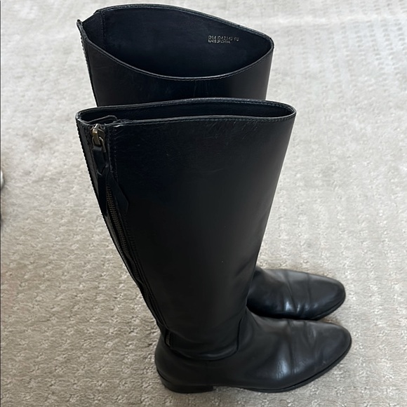 Black Cole Haan Knee-High Leather Boots - Picture 1 of 6